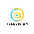 Television logo vector design template Royalty Free Stock Photo