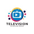 Television logo vector design template Royalty Free Stock Photo