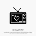 Television, Love, Valentine, Movie solid Glyph Icon vector