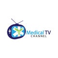 Television medical logo icon vector design template, Design Concept, Creative Symbol, Icon Royalty Free Stock Photo