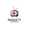 Television medical logo icon vector design template, Design Concept, Creative Symbol, Icon Royalty Free Stock Photo