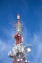 Television and mobile phone tower antenna under blue sky Royalty Free Stock Photo