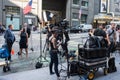 Television news crew in Manhattan, NYC.