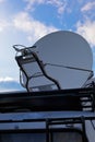 Television news van with a satellite dish Royalty Free Stock Photo