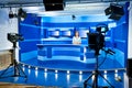 Television newscaster at TV studio Royalty Free Stock Photo