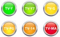 Television Parental Guidelines Buttons Royalty Free Stock Photo