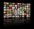 Television production concept. TV movie panels Royalty Free Stock Photo