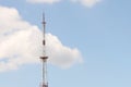 Television and radio tower in Ukraine in the city of Lviv. Technological frame structure made of metal. High radio technologies. Royalty Free Stock Photo