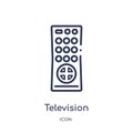 television remote control icon from technology outline collection. Thin line television remote control icon isolated on white Royalty Free Stock Photo
