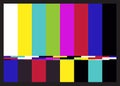 Television retro test pattern of colored stripes. Interference on TV. Vector.