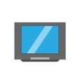 Television screen communication equipment electronic vector. TV broadcasting cinema front view flat icon Royalty Free Stock Photo