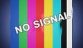 Television screen displaying no signal color bars error Royalty Free Stock Photo