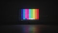Television screen displaying technical issues and broadcast error Royalty Free Stock Photo
