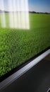 Television screen displaying green grass field Royalty Free Stock Photo