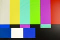 Television screen with static noise caused by bad signal reception Royalty Free Stock Photo