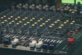Television set professional audio mixer. Mixing desk, sound board Royalty Free Stock Photo