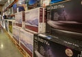Television Sets on Display at Costco Royalty Free Stock Photo