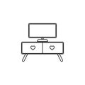 television stand icon. Element of furniture for mobile concept and web apps. Thin line icon for website design and development,