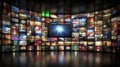 Television streaming, multimedia wall concept