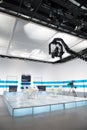 Television studio with jib camera and lights Royalty Free Stock Photo