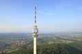Television tower aerial view Royalty Free Stock Photo