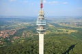 Television tower aerial view Royalty Free Stock Photo