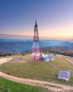 Television tower cellular communication Carpathians Royalty Free Stock Photo