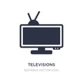 televisions icon on white background. Simple element illustration from Computer concept