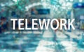 Telework theme with an airport background