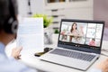 Telework video meeting in office Royalty Free Stock Photo