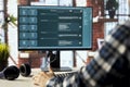 Teleworking man usingLLM powered chatbot