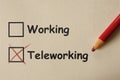 Teleworking work from home concept