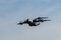 TELFORD, UK, JUNE 09, 2018, An Airbus A400M Atlas flies overhead