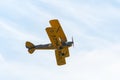 TELFORD, UK, JUNE 10, 2018 - A photograph documenting a formation of DH.82 Tiger Moth Trainer aircraft at RAF Cosford as part Royalty Free Stock Photo