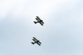 TELFORD, UK, JUNE 10, 2018 - A photograph documenting two replica Royal Aircraft Factory SE5a WWI Scout and fighter aircraft at R