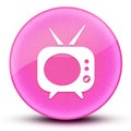 Telivision eyeball glossy elegant pink round button abstract Royalty Free Stock Photo