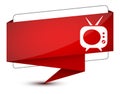 Telivision icon isolated on elegant red tag sign illustration Royalty Free Stock Photo