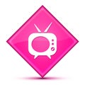 Telivision icon isolated on special pink diamond button illustration