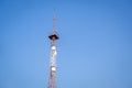 Telkomsel tower with bright blue sky background indonesian very good Royalty Free Stock Photo