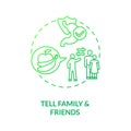 Tell family and friends concept icon