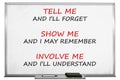 Tell me, show me, involve me, whiteboard