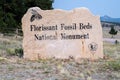 Teller County, Colorado - September 16, 2020: Welcome sign for Florissant Fossil Beds National Monument