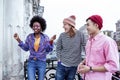 African-American colleague telling anecdote to her friends Royalty Free Stock Photo