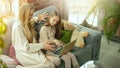 Happy loving family, mother and daughter spending time together at home Royalty Free Stock Photo