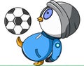 A penguin is training the ball Royalty Free Stock Photo
