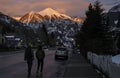 Telluride Alpenglow illuminates the Mountains of Telluride Colorado