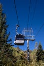 Telluride ski gondola running up to Mountain Village.