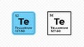 Tellurium, chemical element of the periodic table vector Royalty Free Stock Photo