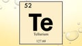 Tellurium chemical element symbol on yellow bubble background Royalty Free Stock Photo