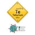 Tellurium periodic elements. Business artwork vector graphics